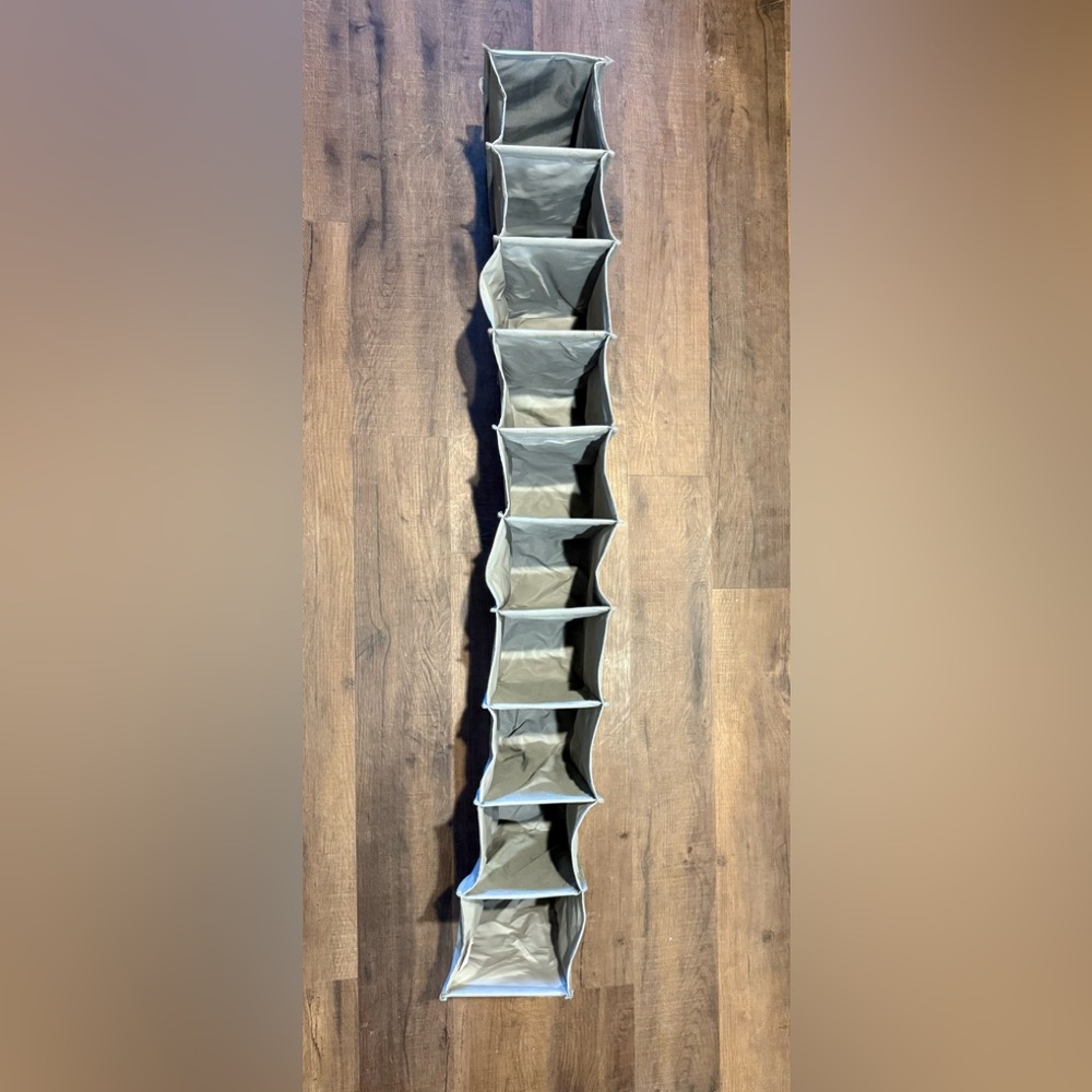 IKEA Gray Hanging Closet 10 Shoes Storage Organizer 10 Shelves Canvas